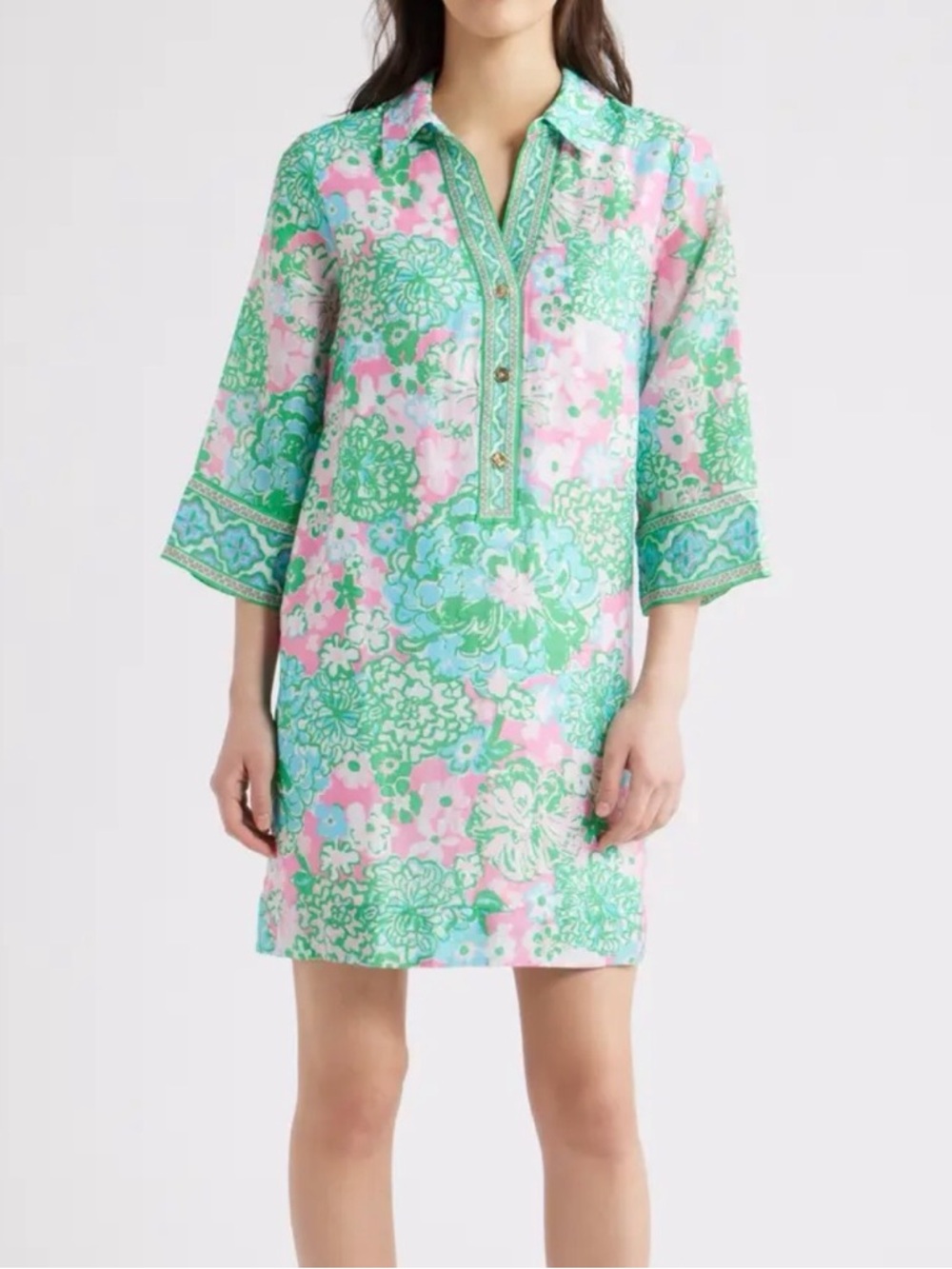 Lilly Pulitzer Daphne Tunic dress multi plumes in bloom